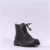 Rieker Laced Biker Boot With Side Zip - Brown Leather